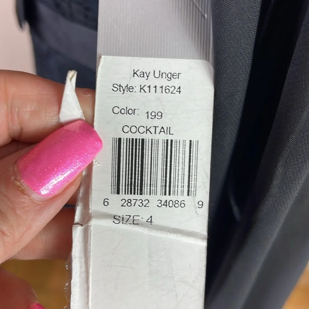 NEW Kay Unger Black Midi Cocktail Dress - Picture 10 of 15